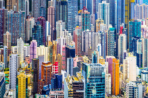 Hong-Kong,-China-dense-cityscape-of-office-buildings.-v2.0